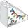 LEGO Duplo blanc Pente 2 x 4 x 3 (45°) avec Flags, Stars, Candy et Unicorn (49570 / 66022)