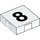 LEGO Duplo blanc Tuile 2 x 2 avec Côté Indents avec Number 8 (14448 / 48507)