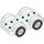 LEGO Duplo White Wheelbase 2 x 6 with White Rims and Black Wheels (35026)
