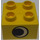 Duplo Yellow Brick 2 x 2 with Eye Pattern on 2 Sides, Without White Spot (3437 / 31460)