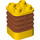 LEGO Duplo Gelb Backstein 2 x 2 x 2 mit Dark Orange Flex (35110)