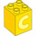 Duplo Yellow Brick 2 x 2 x 2 with Letter &quot;C&quot; Decoration (31110 / 65970)