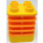 LEGO Duplo Gelb Backstein 2 x 2 x 2 mit Medium Orange Flex