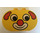 LEGO Duplo Yellow Brick 2 x 4 x 2 with Rounded Ends with Clown Face (6448)