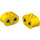 LEGO Duplo Jaune Brique 2 x 4 x 2 avec Arrondi Ends avec Happy Affronter (6448 / 24438)