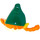 LEGO Ears with Orange Hair with Pigtails and Green Pointed Hat