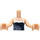 LEGO Emma Torso, with Dark Blue Halter Top with Flowers and Necklace Pattern (92456)