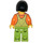 LEGO Farm Worker in Green Overalls with Black Hair Minifigure