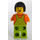 LEGO Farm Worker in Green Overalls with Black Hair Minifigure