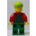 LEGO Farmer im Green Overalls, rot Shirt, Lime Ball Deckel, und Open Smile Minifigur