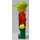 LEGO Farmer in Green Overalls, Red Shirt, Lime Ball Cap, and Open Smile Minifigure