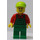 LEGO Farmer in Green Overalls, Rood Shirt, Lime Bal Pet, en Open Smile minifiguur