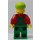 LEGO Farmer in Green Overalls, Red Shirt, Lime Ball Cap, and Open Smile Minifigure