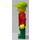 LEGO Boer in Groen Overalls, Rood Shirt, Limoen Bal Pet, en Open Smile Minifiguur