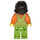 LEGO Farmer, Man, Lime Overalls, Dark Brown Hair and Beard Minifigure