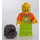 LEGO Farmer, Man, Lime Overalls, Dark Brown Hair and Beard Minifigure