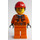 LEGO Weiblich Bauarbeiter mit Dark Stone Grau Kapuzenpullover Minifigur