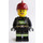 LEGO Kvinna Brandman med Mörkröd Hjälm Minifigur