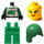 LEGO Female Grip &#039;n&#039; Go Racer mit Green Haar