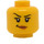 LEGO Female Head with Eyelashes, Raised Eyebrow and Lopsided Smile (Recessed Solid Stud) (3626 / 29627)