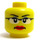 LEGO Female Head with Glasses (Recessed Solid Stud) (3626 / 16158)