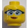 LEGO Female Head with Light Blue Goggles and Lopsided Smile (Recessed Solid Stud) (3626 / 29490)