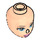 LEGO Female Minidoll Hoofd met Light Blauw Ogen en Open Mouth Dark Pink Lips (37592 / 92198)