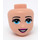 LEGO Female Minidoll Hoofd met Light Blauw Ogen en Open Mouth Dark Pink Lips (37592 / 92198)
