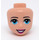 LEGO Female Minidoll Head with Light Blue Eyes and Open Mouth Dark Pink Lips (37592 / 92198)