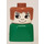LEGO Female on Green Base with Brown Hair and Eyelashes and Nose Duplo Figure