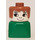 LEGO Mujer en Verde Base con Marrón Pelo y Eyelashes y Nariz Figura Duplo