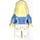 LEGO Kvinna med Blond Hår, Mellanblå Blouse med Shell Halsband, och Vit Ben Minifigur