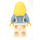 LEGO Female with Blond Hair, Medium Blue Blouse with Shell Necklace, and White Legs Minifigure