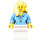 LEGO Kvinne med Blond Hår, Medium blå Blouse med Shell Halskjede, og Hvit Ben Minifigur