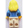 LEGO Female with Blond Hair, Medium Blue Blouse with Shell Necklace, and White Legs Minifigure