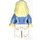 LEGO Female with Blond Hair, Medium Blue Blouse with Shell Necklace, and White Legs Minifigure