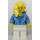 LEGO Female with Blond Hair, Medium Blue Blouse with Shell Necklace, and White Legs Minifigure