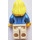 LEGO Kvinne med Blond Hår, Medium blå Blouse med Shell Halskjede, og Hvit Ben Minifigur