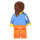 LEGO Female with Blue Jacket, Pink Shirt, Necklage and Ponytail Minifigure