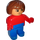 LEGO Female with blue legs and red top Duplo Figure