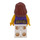 LEGO Female met Dark Purple Blouse met Gold Riem en Bloemen Patroon, Wit Poten minifiguur