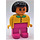 LEGO Female with Pink legs, Yellow top Duplo Figure