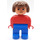 LEGO Mujer con Rojo Parte superior, Eyelashes y Lips Figura Duplo