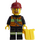 LEGO Firefighter in Uniform with Brown Goatee, Life Preserver, and Dark Red Helmet Minifigure