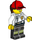 LEGO Firefighter met Rood Pet en Paardenstaart minifiguur