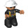 LEGO Firefighter with White Helmet and Flesh Hands Duplo Figure