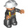 LEGO Firefighter with White Helmet and Flesh Hands Duplo Figure