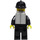 LEGO Fireman met Lucht Tanks, Zwart Brand Helm en Stickered Uniform minifiguur