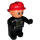 LEGO Bombero con Negro Parte superior y Rojo Casco sin bigote Figura Duplo