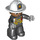 LEGO Fireman met Grijs Handen en Wit Helm met Badge Duplo Figuur